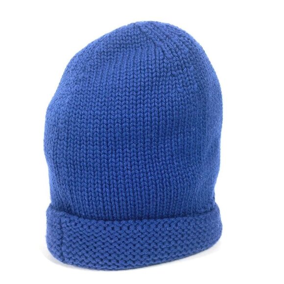 FENDI Logo FF beanie hat knit hat knit cap Knit hat wool blue - Picture 7 of 12